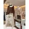 Blusa Feminina Manga Longa Gola Quadrada com Babados e Patchwork de Renda Francesa AS OFFICIAL Outono 28878 (com lenço)