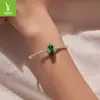 Estilo Vintage Plata S925 Trébol de Cuatro Hojas Cuentas de Vidrio Artístico DIY Pulsera de la Suerte
