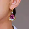 2025 Novos Brincos Roxos Nobres e Elegantes com Strass Estilo Palácio de Luxo Acessível Retrô Estilo Deusa Exquisito Elegante