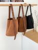 Bolso de mano Otoño e Invierno Coreano Gran Capacidad Nuevo para Mujer Bolso de Hombro Único de Gamuza Cilíndrico Simple Nicho Bolso Cubo de Viaje