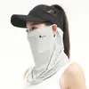 Mascarilla de Protección Solar de Verano para Mujer, Protección Solar para Ciclismo al Aire Libre, Protección UV, Toalla Facial de Seda Helada Fina Transpirable para Protección Solar, Transfronterizo