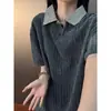 Camisa Polo de Retazos Pied de Poule Estilo Americano para Hombre, Camiseta de Manga Corta, Camiseta Fresca de Moda de Media Manga para Verano
