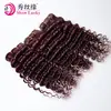 Trama de Cabelo Humano Ondulado Profundo Indiano Cru Vermelho