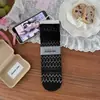 Meias Femininas de Algodão Respiráveis para Primavera e Verão, Ultra Finas, Vazadas, Formato de Pequeno Diamante em Malha, Com Renda de Bolha Fofa na Barra, Meias Longas
