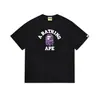 Transfronterizo En Stock Bape Suministro Estable a Largo Plazo Para Hombres y Mujeres Casual Deportivo Puro Algodón Manga Corta Cómodo Moda Camiseta