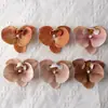 Flor de Falenopsis Individual Simulada 3D de Alta Gama PU Dorado Púrpura DIY Accesorios para Pared de Flores de una Sola Cabeza Material Floral Flor Artificial