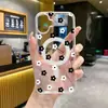 Estilo Artístico Preto e Branco Flores Pequenas Capa de Telefone Magnética Magsafe Iphone18Promax Capa Protetora Transparente