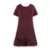 Ropa Europea y Americana de Mujer Transfronteriza, Vestido de Retazos de Piel Sintética de Moda y Estiloso Más Vendido en Aliexpress