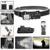 Linterna frontal LED de alta potencia P8 de gran venta transfronteriza, linterna frontal portátil multifuncional, linterna frontal de doble uso, linterna frontal de larga duración
