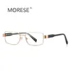 Gafas Anti-Luz Azul 3163 Ácido Propiónico Pin Alambre Dorado Marco Cuadrado Pequeño Hombres y Mujeres Literarios Tendencia Esencial Anti-Radiación Lentes Planas
