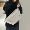 Bolso Cruzado de Hombro Deportivo Simple a Cuadros Estilo Japonés para Hombre, Estilo Ropa de Trabajo Casual, Gran Capacidad Otoño e Invierno, Bolso de Pecho para Pareja