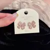 Pendientes de Lazo con un Toque de Lujo Ligero y de Alta Gama, Frescos y Dulces, Pendientes con Aguja de Plata S925, Exquisitos y Versátiles, Pendientes de Moda