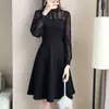 Estación europea 2020 Otoño nueva falda de cintura para chicas con curvas talla grande ropa de mujer vestido fino de malla