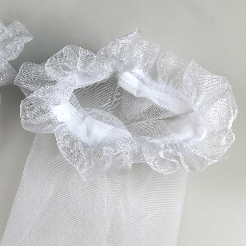 褶皱花边高筒丝袜-803