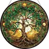 Decoración Artística Colgante Circular Árbol de la Vida para Exteriores de Acrílico Adorno Colgante para Ventana de Interiores