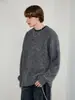 Suéter MRCYC de tricô de mohair masculino, outono, estilo coreano, moderno, casual, gola redonda, modelagem solta