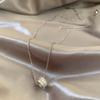 [Electrochapado en Oro Real] Collar de Círculo de Escamas de Circonita Cuadrada Microincrustada Cadena para Clavícula Transportadora Sentido de Diseño Nicho Cadena para el Cuello