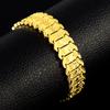 Pulsera chapada en oro comercio exterior moda caliente nueva correa de flor pulsera de mujer chapado al vacío 16MM de ancho JH096