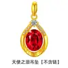 Novo colar com pingente de gota d'água de Rubi banhado a ouro produtos genuínos fino 24k lágrimas de anjo conjunto de pingentes tesouro colorido corrente