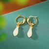 Un Ciervo Plata Esterlina S925 Chapado en Oro Jade Hetian Jade Aretes Magnolia Orquídea Estilo Nacional Retro Nuevos Aretes Elegantes de Estilo Chino