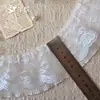 7cm de Largura Branco Lolita Pet DIY Barra de Renda Franzida Gola Estilo Japonês Saia Meias Barra de Renda