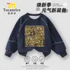 Edición Oro Americana del Clásico de Montañas y Mares Tongtongge Hombre Palo de Madera Traje Sudadera para Niños Conjunto de Dos Piezas Guapo Primavera y Otoño
