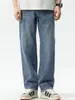 Ropa popular para hombre/pantalones de pierna ancha rectos holgados de moda para primavera, jeans versátiles casuales, estilo recto holgado para hombre