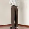 Elegantes pantalones para hombre para primavera y otoño, nuevo estilo de Hong Kong, pantalones casuales holgados de moda para hombres y mujeres, pantalones rectos de pierna ancha de color liso