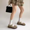 Zapatos Mary Jane de suela gruesa, estilo retro francés, a la moda, para mujer, nuevos y versátiles, color blanco, marca Birkenstock, verano 2026
