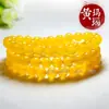 Pulseira de Ágata Vermelha Natural com Três Círculos Pulseira de Calcedônia Amarela Branca Verde Maçã com Múltiplos Círculos para Mulheres 6-8mm Cristal Atacado