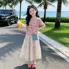 Verano Nueva Moda Personalidad Color Carta Camiseta de Manga Corta Dulce Linda Estampado Floral Falda Conjunto de Dos Piezas