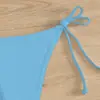 Nuevos Sexy 2026 Triángulo Aguas Termales Color Sólido Estilo Europeo y Americano Bañador para Hombre Venta al por Mayor Transfronterizo Atado Traje de Baño de Playa Bikini para Mujer