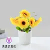 Nuevas Flores Artificiales Cuidadosamente Seleccionadas, Girasoles Pequeños en Maceta, Decoración para el Hogar Arreglos Florales DIY, Flores Falsas para Bodas de Mesa