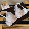 Ropa interior de encaje de deseo puro para mujer sexy tirantes delgados para senos grandes senos pequeños anti-flacidez sujetador sexy