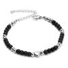 Pulsera de Cuentas de Piedra Natural Más Vendida de Amazon Pulsera Ajustable de Corazón de Acero Inoxidable Pulsera de Cuentas de Cristal de Ágata