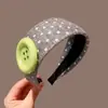 Diadema vintage de lunares plisada de ala ancha para mujer, casual y única, con un toque de alta gama, diadema versátil que hace que la cabeza se vea más alta y el rostro parezca más pequeño