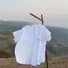 Camiseta blanca de manga corta de algodón puro de peso pesado para mujer, nuevo estilo de verano, corte holgado, color liso, top de moda