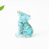 Gota de Pegamento de Grava de Cristal Natural Transfronteriza Lindo Lobo con la Cabeza Levantada Oficina Hogar Sala de Estar Escritorio Adornos Decoración de Perro