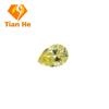 Color directo de fábrica Mosan forma de gota diamante amarillo limón forma de pera Moissanita piedra suelta certificado código de cintura coincidente