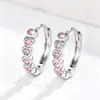 Cao Shi estilo coreano moda colorido zircão brincos arco-íris coração amor anel brincos europeus e americanos moda brincos em forma de coração