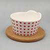 Taza de cerámica para mousse, pudín, postre, forma de corazón, gelatina roja, yogur, recipiente para hornear DIY