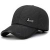 Boné de Baseball Masculino para Outono e Inverno, Adequado para Pais e Avôs de Meia-Idade e Idosos, com Forro de Lã, Espessado para Proteção contra o Frio, Proteção para as Orelhas e Aba de Algodão