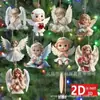 Boneca Anjo Vitoriana Plana 2D de 9 Peças Madeira Tradicional Feriado Natal Janela Festa Decoração Enfeite de Pendurar