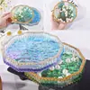 Molde de Plato de Resina de Amapola con Tira Multilado, Bandeja de Gota de Rocío, Plato, Forma de Corazón, Patrón de Agua, Caja de Almacenamiento, Molde de Silicona