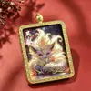 Thangka de Espírito Raposa Pintado a Ouro Caixa Gahu Pingente de Raposa Colar Amuleto de Buda Pingente Souvenir Turístico de Wutai Estilo Tibetano