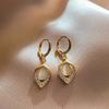Pendientes de plata s925 con forma de lágrima de ángel y piedra de ojo de gato, con forma de gota de agua, elegantes y combinables, pequeños y modernos para mujer.