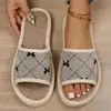 Chinelos Femininos Leves e Respiráveis para Interior com Estampa de Laços de Desenho Animado, Unissex para Casais, Chinelos de Dedo Aberto para Casa e Uso Diário