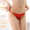 Novo estilo Benmingnian renda vermelha cueca feminina cintura baixa puro algodão virilha interna simples respirável confortável cueca feminina sem traços