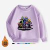 Moletom Jaqueta Infantil Estampado Amigos Arco-Íris Azul Outono Inverno Veludo Espessado Gola Redonda Manga Longa
