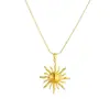 Collar de Sol Retro de Oro de 18 Quilates para Mujer Diseño de Alta Gama Cadena de Clavícula de Moda Lujo Accesible de Nicho Collar de Acero de Titanio